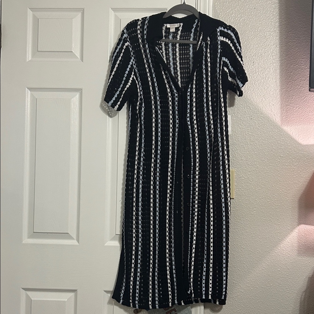Nordstrom Black and White Midi Dress